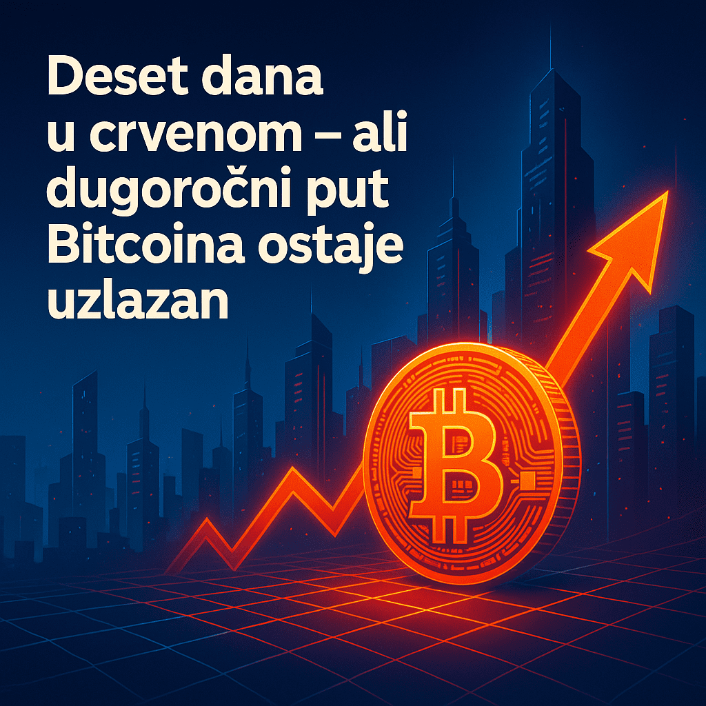 Bitcoin dugoročni rast: uzlazni trend u futurističkom gradu.Deset dana u crvenom