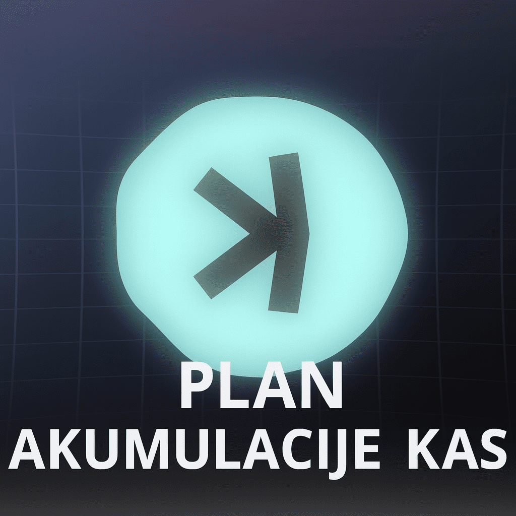 Futuristički plan akumulacije KAS s plavom svjetlećom strelicom.