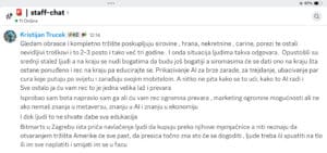 Kristijan Trucec u chatu kritikuje ekonomske prevare, AI i kripto tržište.