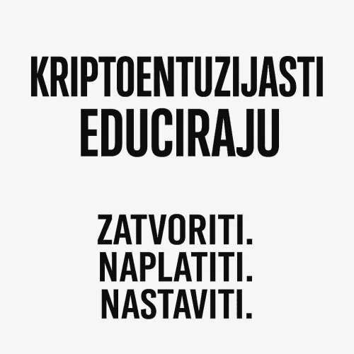 Kripto edukacija grafika: Kriptoentuzijasti educiraju. Zatvoriti, naplatiti, nastaviti.