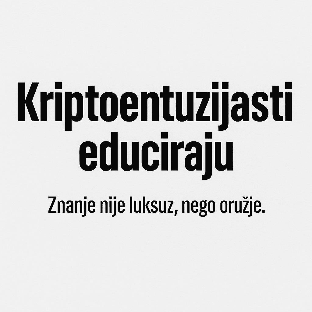 Kriptoentuzijasti educiraju: Znanje nije luksuz, nego oružje.