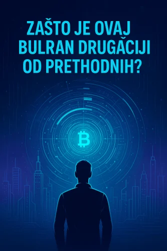Futuristička plava digitalna umjetnost: Bitcoin, kriptovalute, tehnologija i financije.Zašto je ovaj bulran drugačiji