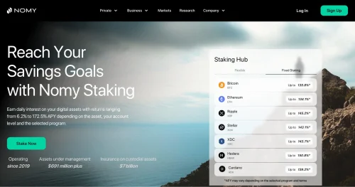 Nomy platforma za ulaganje kriptovaluta i štednju s visokim prinosom.