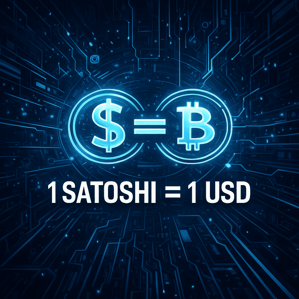 Vizija pariteta: 1 Satoshi = 1 USD, Bitcoin i dolar.