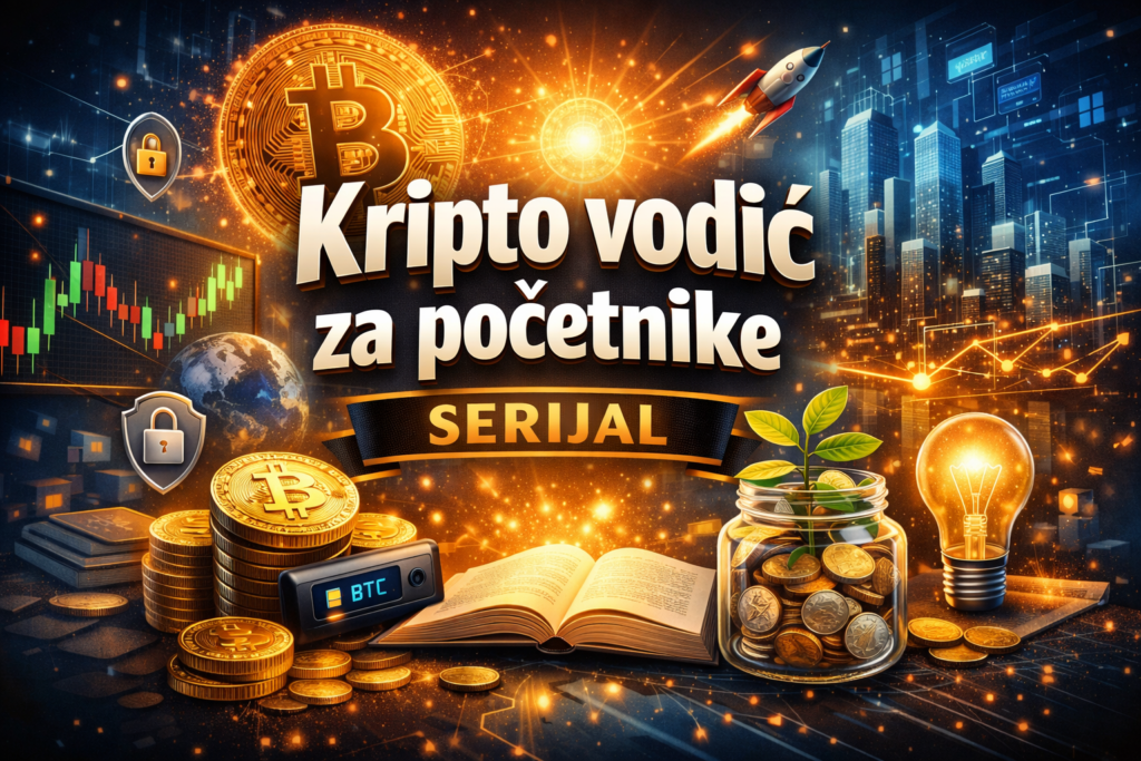 Kripto vodič za početnike serijal: Bitcoin, kriptovalute, sigurnost i rast.