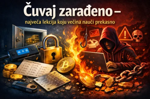 Kibernetička sigurnost, zaštita kriptovaluta od online financijskih prijetnji hakera.