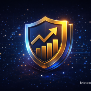 Amblem digitalne sigurnosti i rasta kriptovaluta.