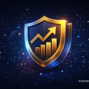 Amblem digitalne sigurnosti i rasta kriptovaluta.