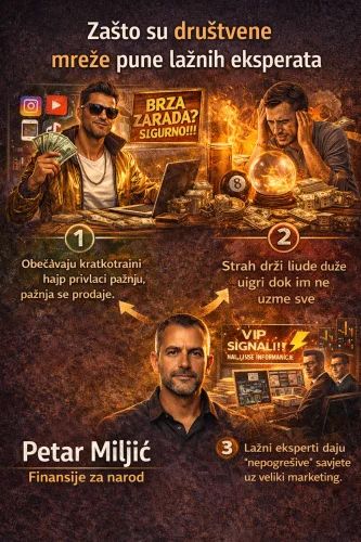 Infografika: Lažni eksperti na društvenim mrežama obećavaju brzu zaradu i VIP signale.