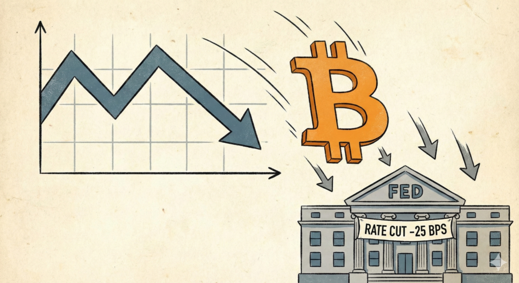 FED reže kamatne stope, vrijednost Bitcoina pada uslijed ekonomske krize.Bitcoin pada