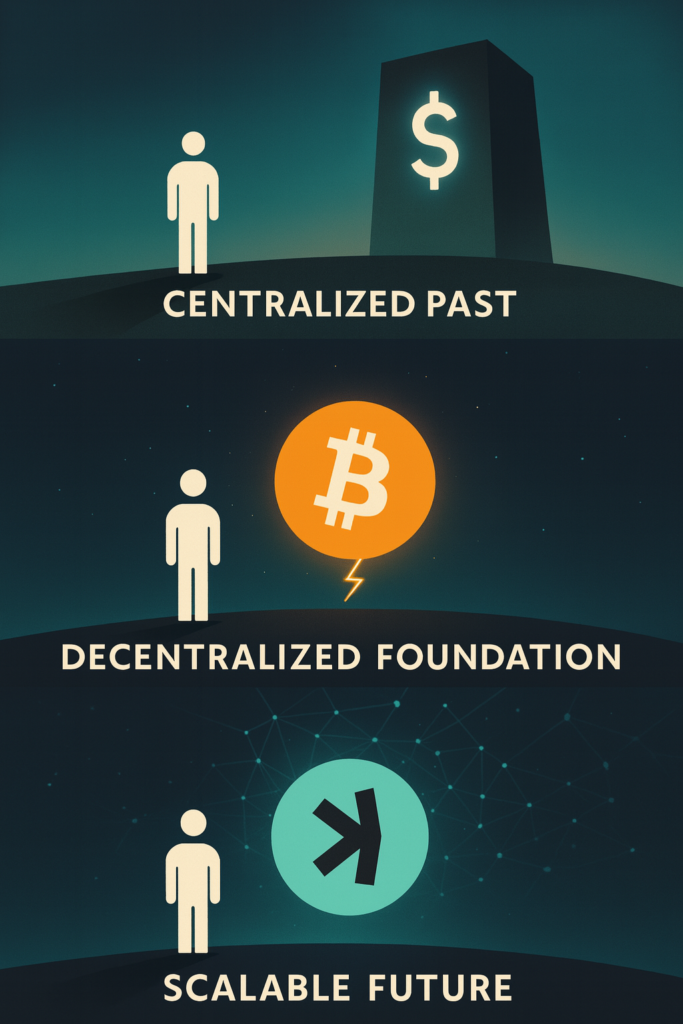 Evolucija financija: centralizirano, decentralizirano, kriptovalute i skalabilna budućnost blockchaina.