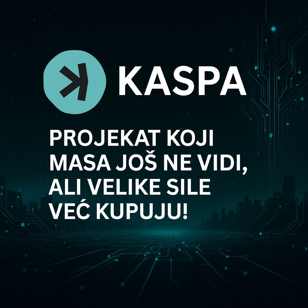 Kaspa logo i slogan: Projekt budućnosti koji velike sile već kupuju.