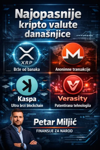 Petar Miljić: najopasnije kriptovalute danas (XRP, Monero, Kaspa, Verasity).