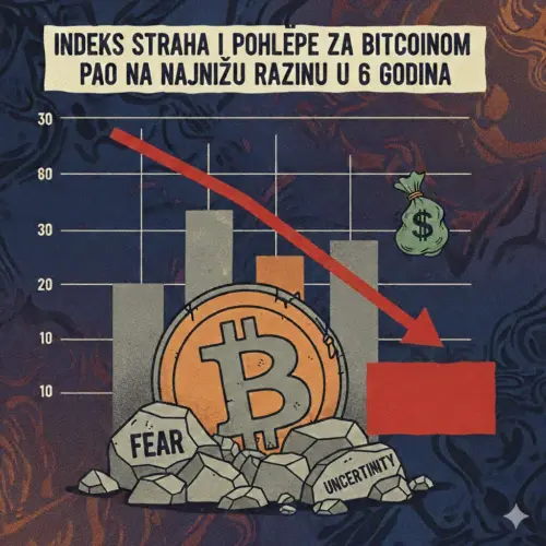 Indeks straha i pohlepe za Bitcoinom pao na najnižu razinu u 6 godina - indeks straha pohlepe