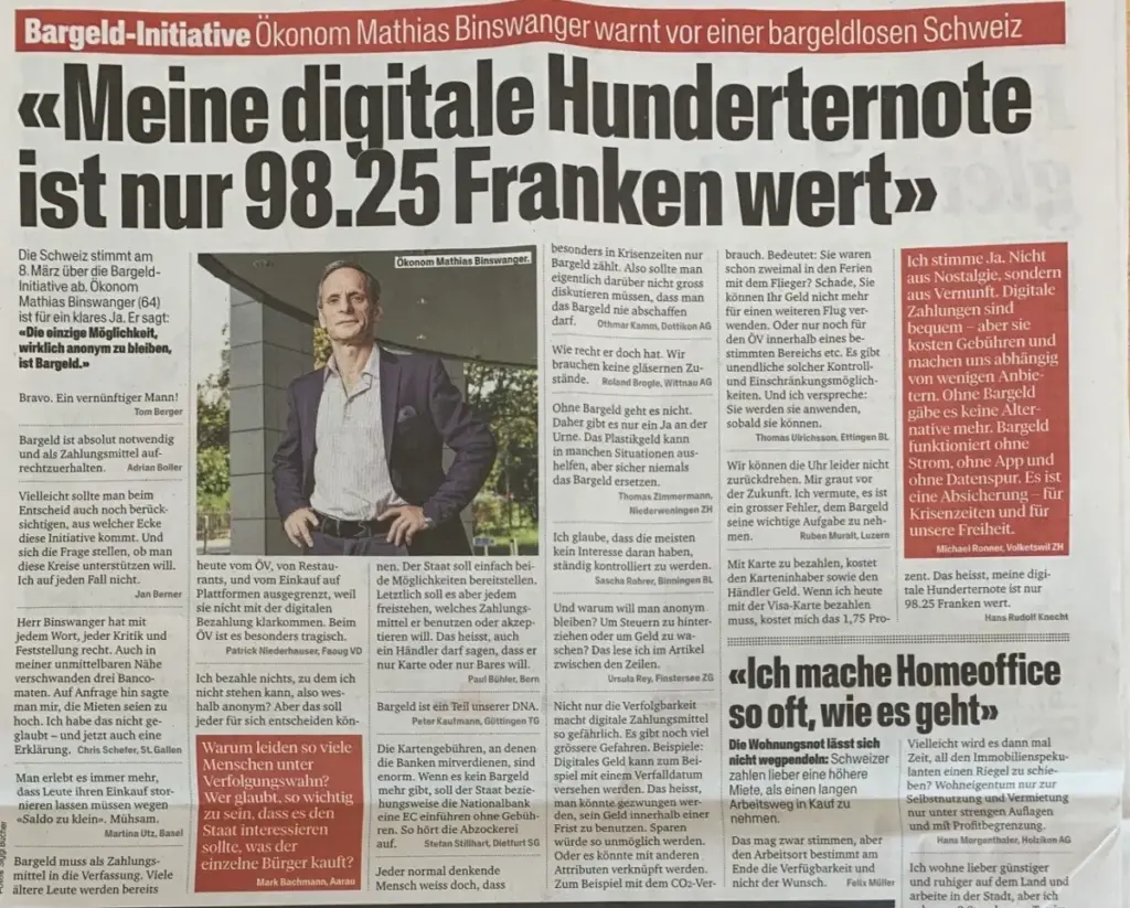 Švajcarska 8. marta glasa o inicijativi za gotovinu