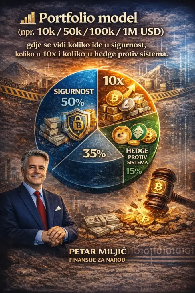 Portfolio model (npr. 10k / 50k / 100k / 1M USD)