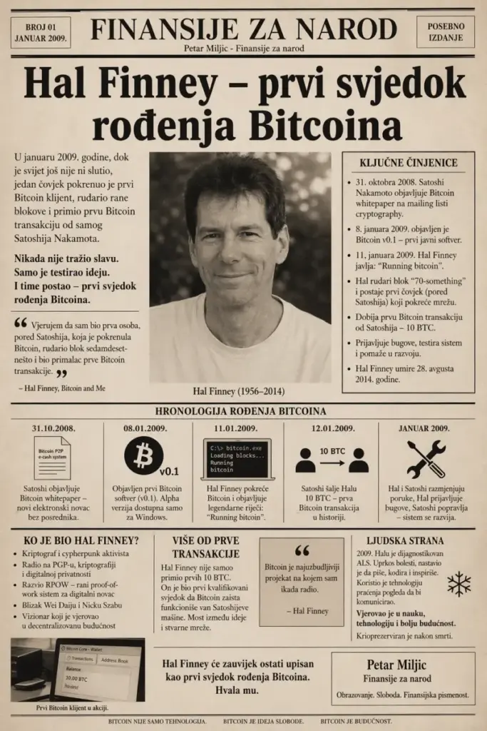 Hal Finney – prvi svjedok rođenja Bitcoina